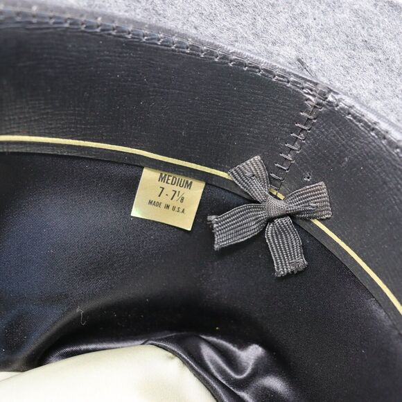 Men's Mallory by Stetson Pure Wool Fedora Gray Braided Band Size 7 - 7 1/8 Med - Picture 6 of 6